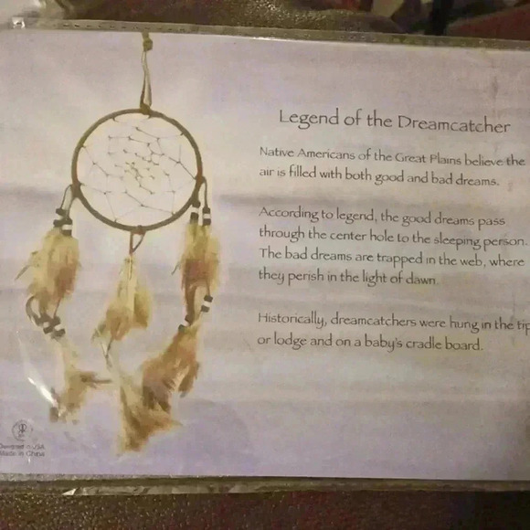 NIP Wind Chime Legend of the Dreamcatcher Dream Catcher w/ Feathers - Brown - Picture 2 of 5